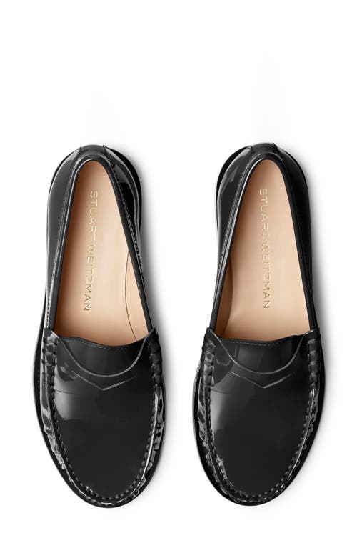 Stuart Weitzman Lottie Penny Loafers In Black Patent