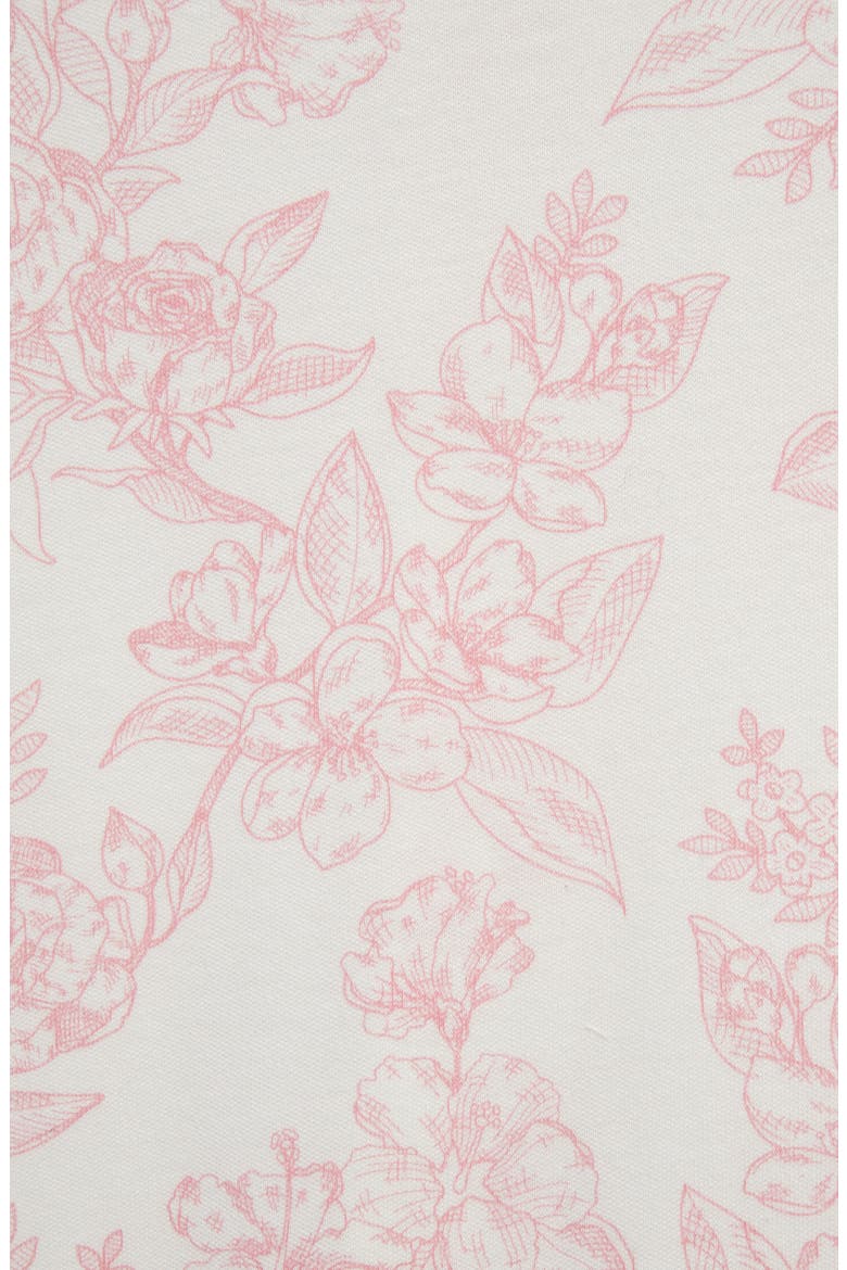 Rose Toile Cotton Footie & Headband Set (Nordstrom Exclusive), Alternate, color, PINK