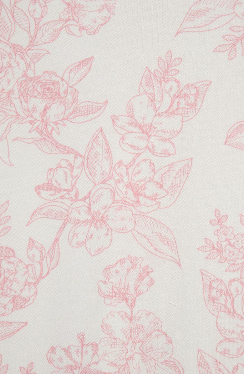 Little Me Rose Toile Cotton Footie & Headband Set, Alternate, color, Pink