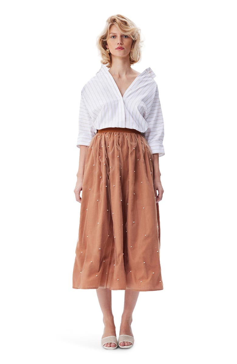 THEO The Label Echo Back Button Dolman Shirt, Main, color, 