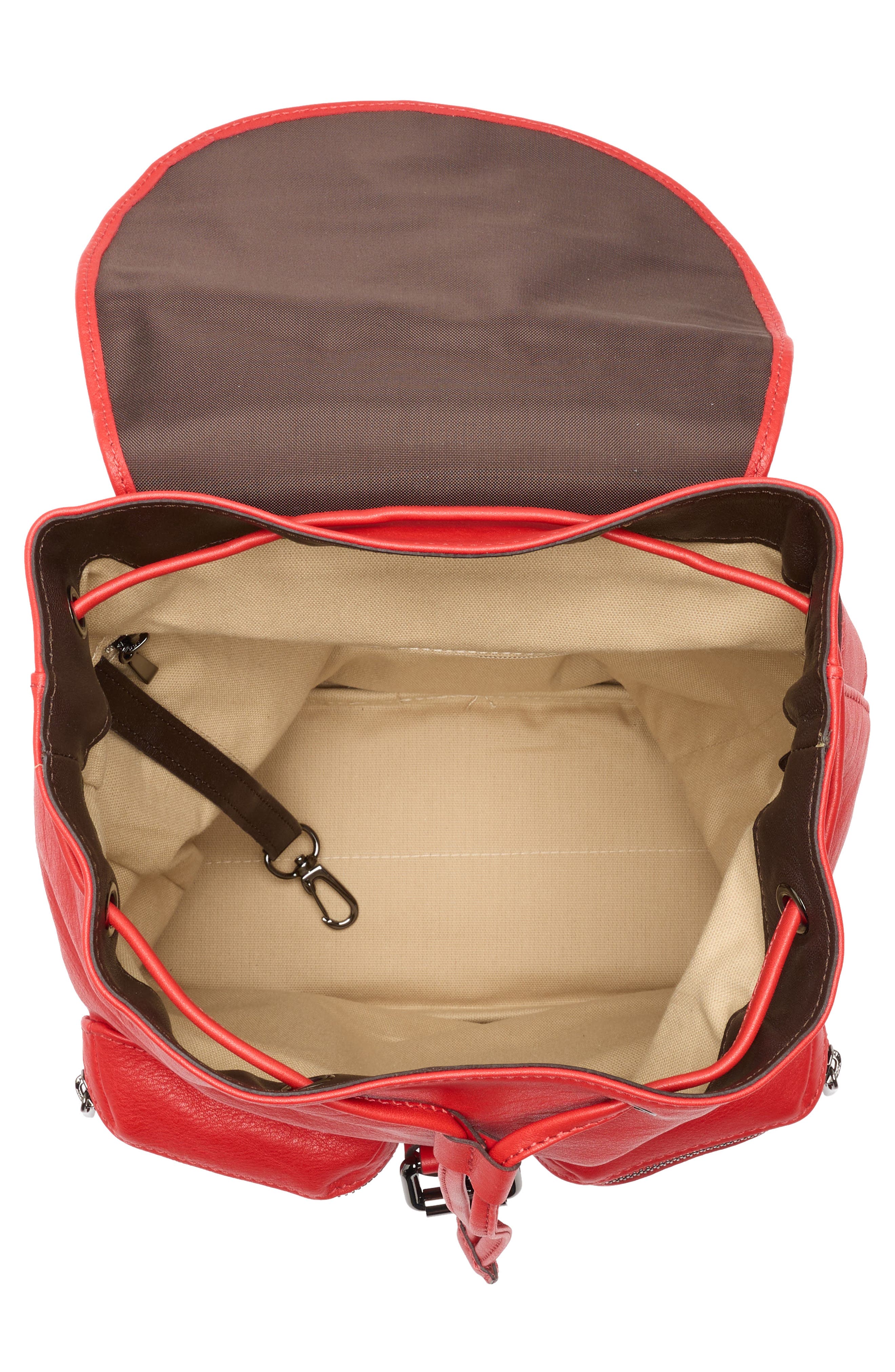 Longchamp LC3D Small Leather Backpack, Alternate, color, Vermilion