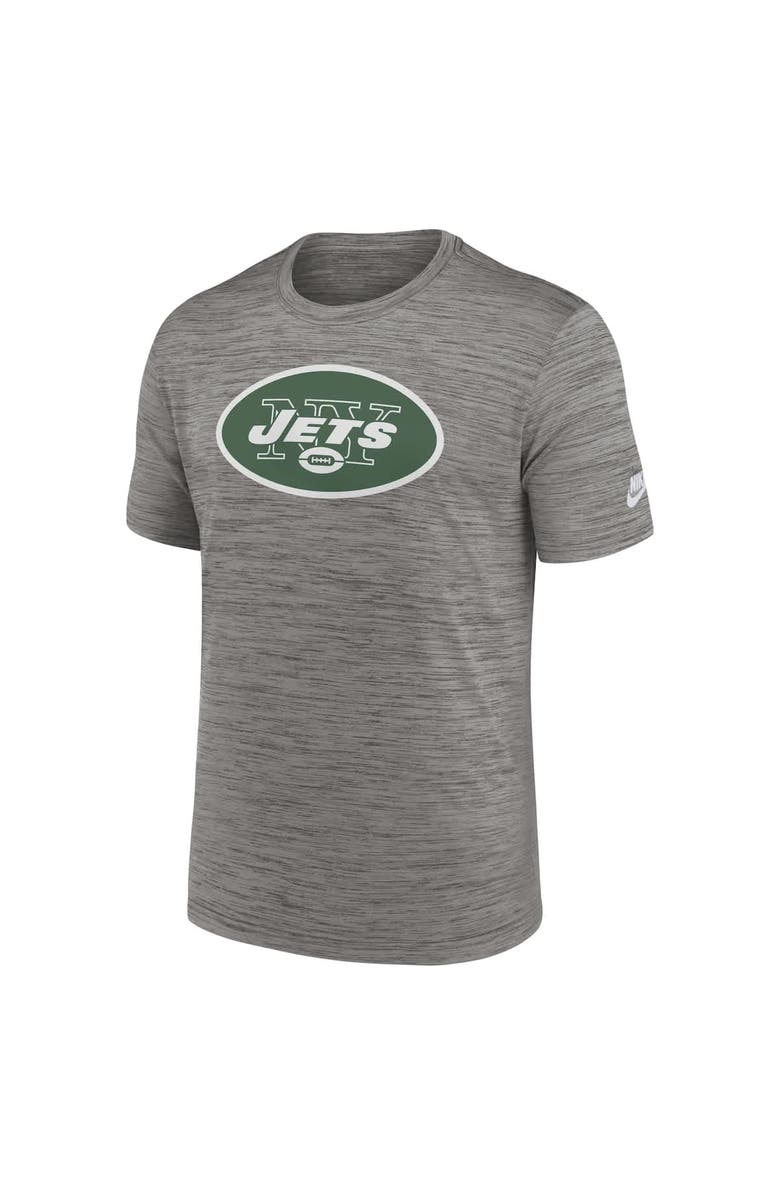 Nike Men's Nike Gray New York Jets Sideline Velocity Throwback Logo Performance T-Shirt, Alternate, color, Gray