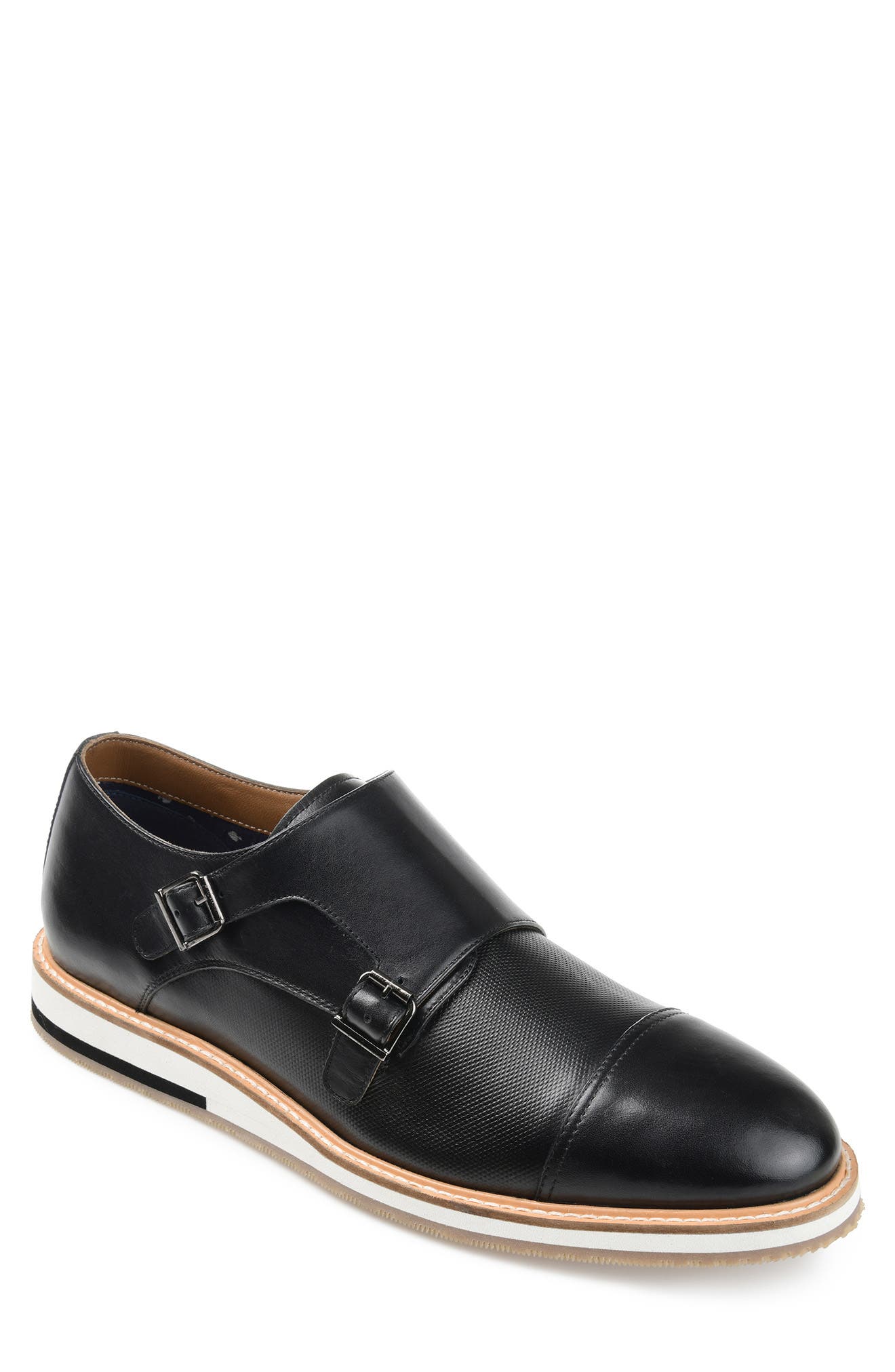 Thomas & Vine Thatcher Perforated Leather Monk Strap Derby, Main, color, 