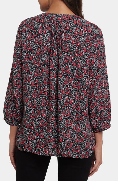 Nydj Plus Size Pintuck V-neck Top In Multi