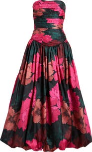 Hutch Georgina Pleated Strapless Gown