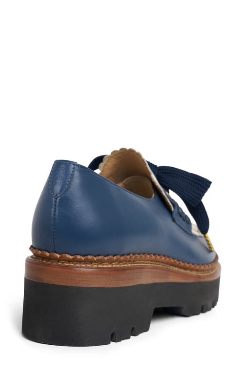 Shop The Office Of Angela Scott Miss Elsie Lug Sole Loafer In Navy And White