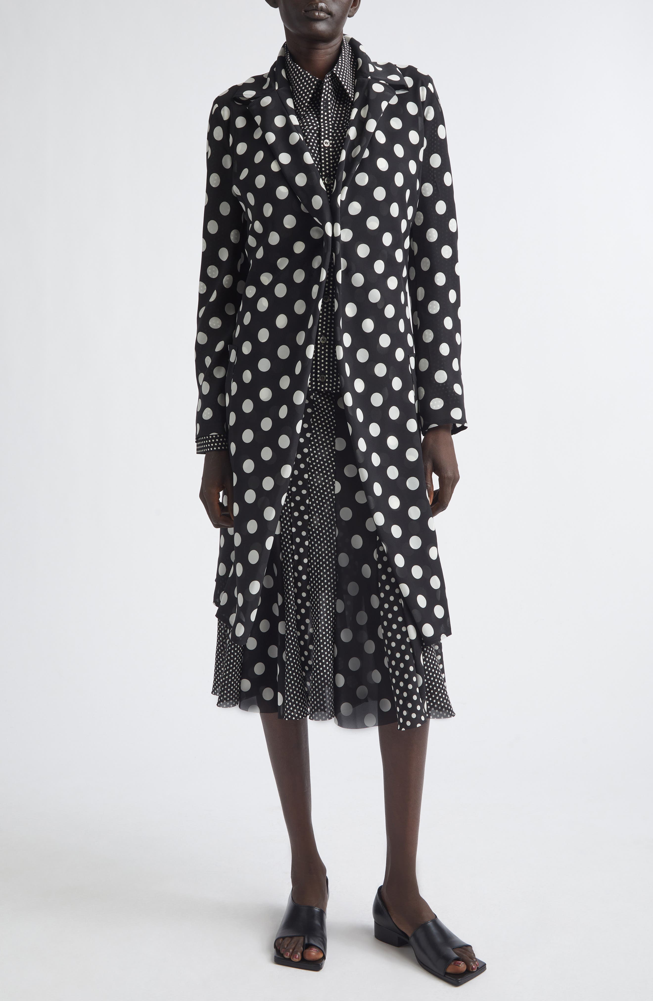 Polka Dot Georgette Cutaway Jacket - image 2