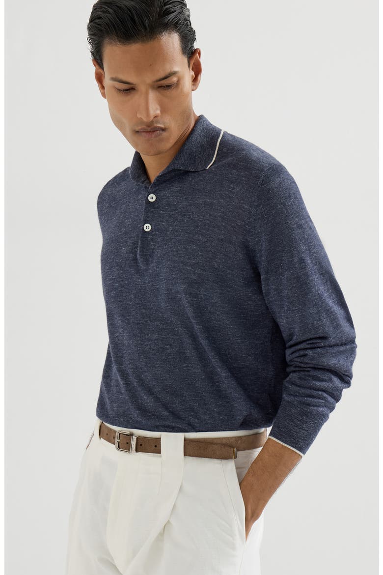 Lightweight knit Polo, Alternate, color, Avio Blue