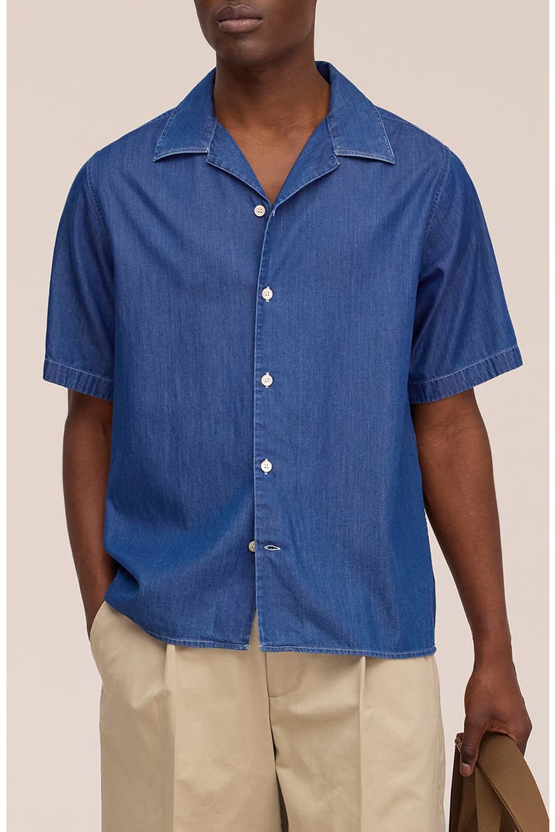 Julio 5765 Denim Camp Shirt, Main, color, MEDIUM INDIGO