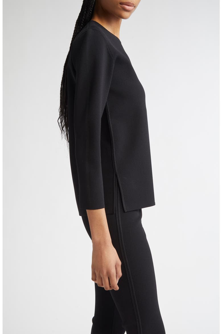 Compact Knit Top, Alternate, color, BLACK