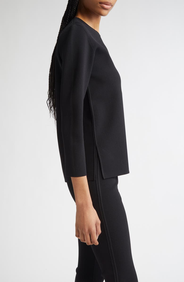 TOTEME Compact Knit Top, Alternate, color, Black