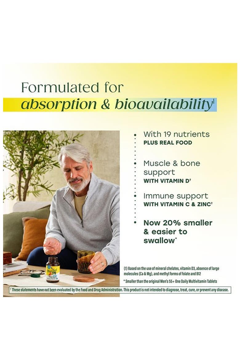 One Daily Multivitamin for Men 55+ with Methylated B12, Healthy Aging, Vegetarian, 120 Tablets, Alternate, color, None