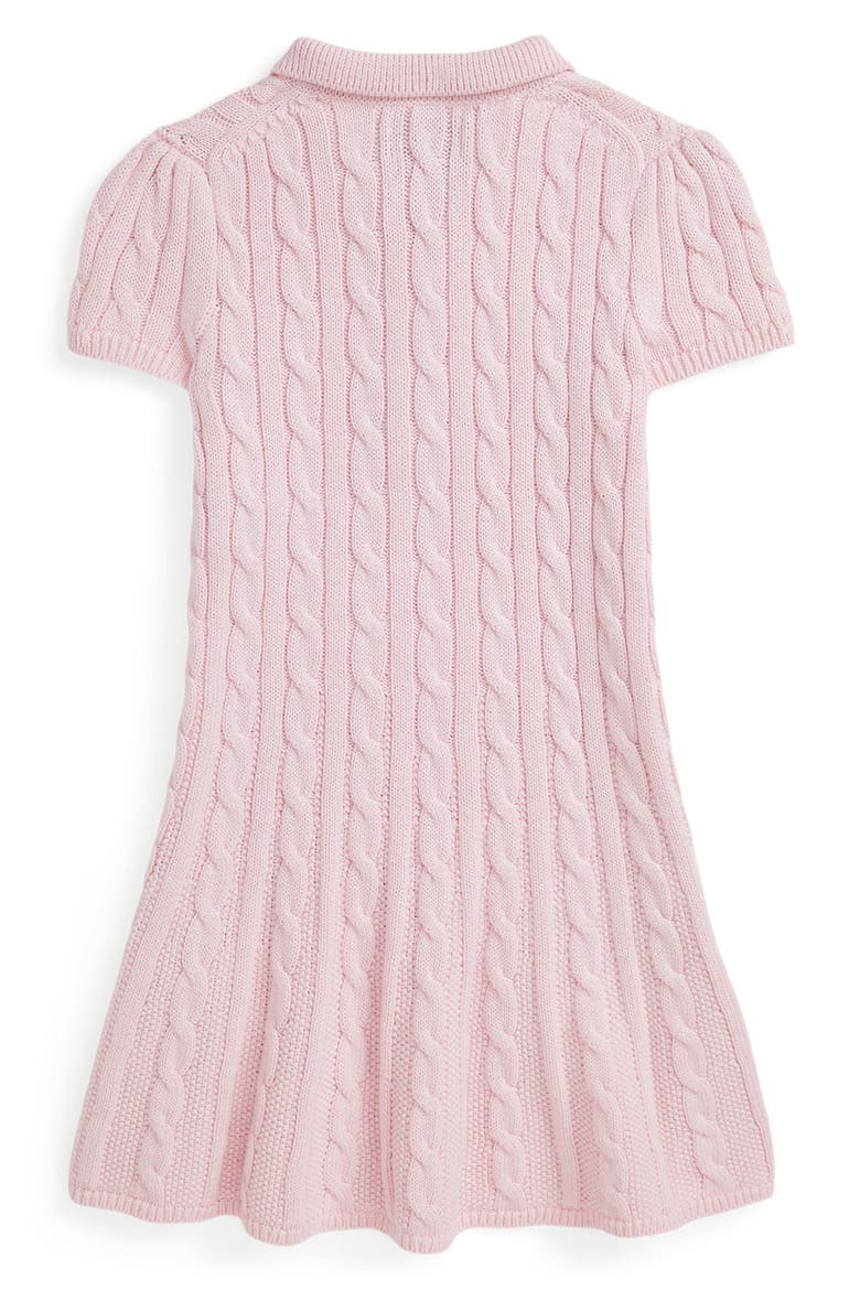 Kids' Cable Knit Sweater Dress, Alternate, color, HINT OF PINK W/ NEVIS