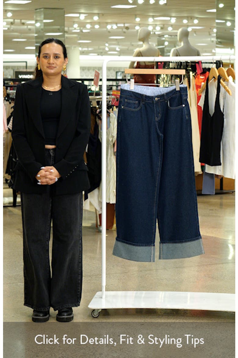Boxer Detail Low Rise Cuffed Wide Leg Jeans video