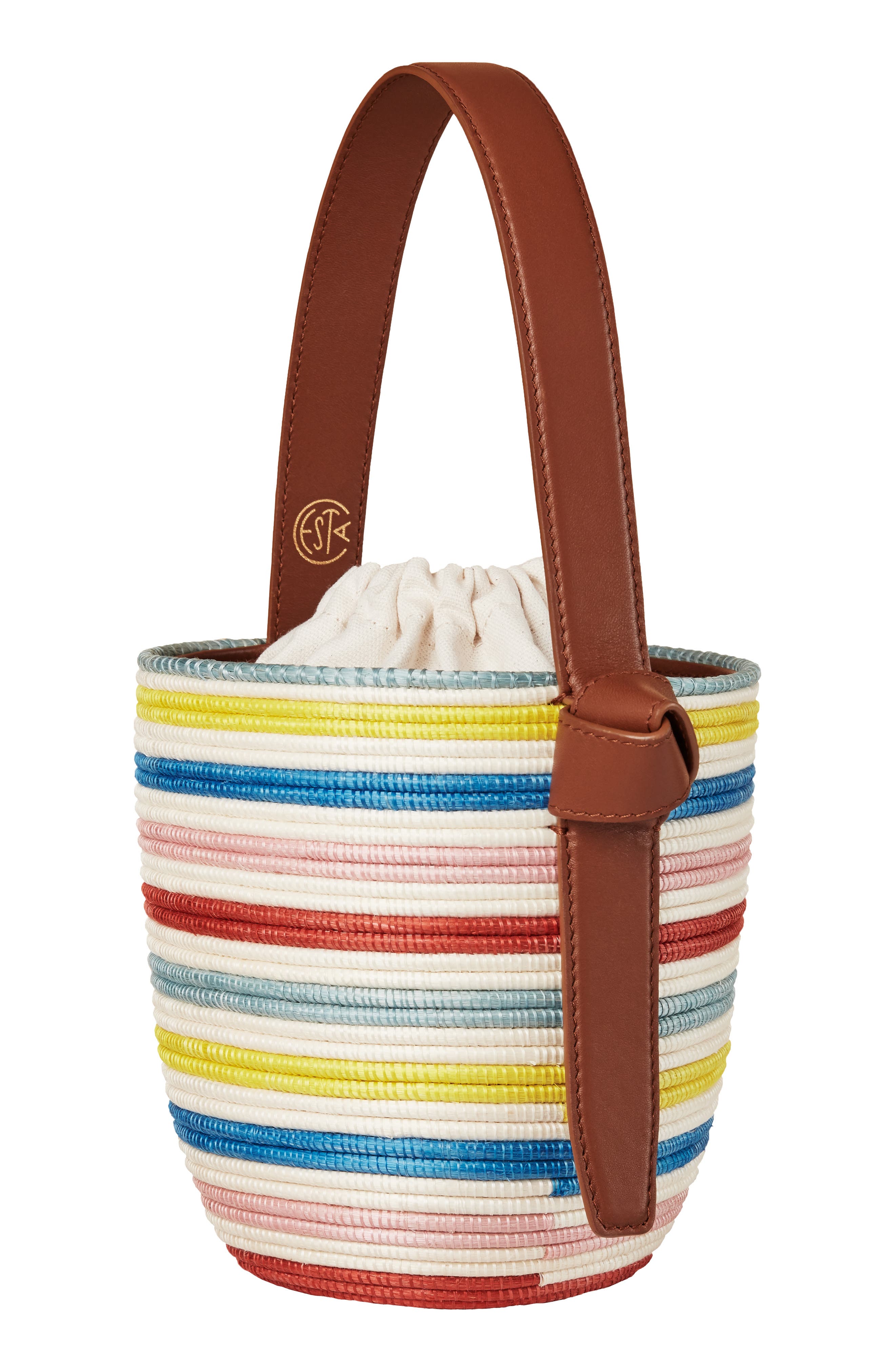 La Ligne x Cesta Lunch Pail Straw Handbag, Alternate, color, 