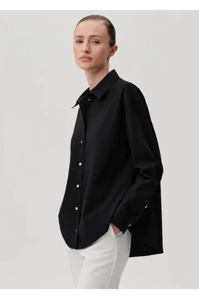 Jewel Cotton Shirt, Alternate, color, Black