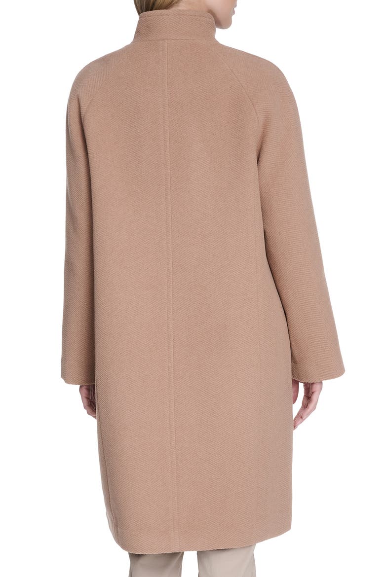 Asymmetric Wool Blend Coat, Alternate, color, CAMEL