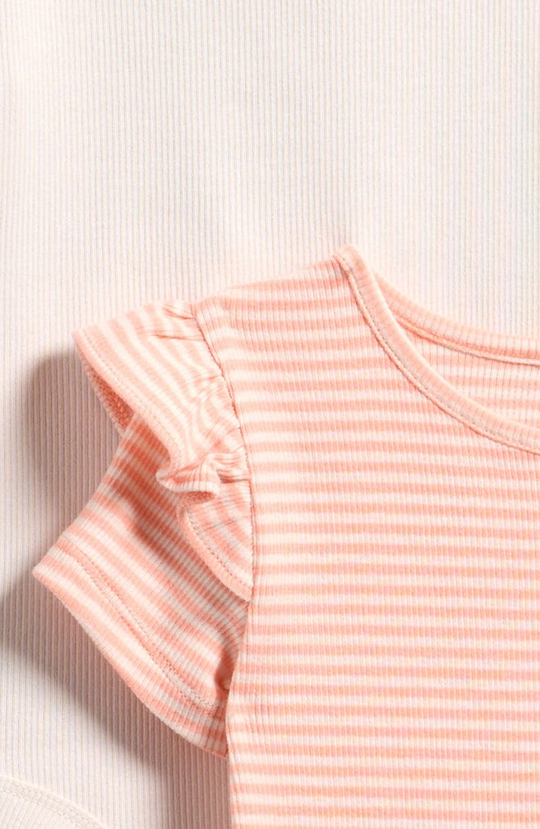 Little Planet Pack of 3 Assorted Stretch Organic Cotton Bodysuits, Alternate, color, Pink White Grey