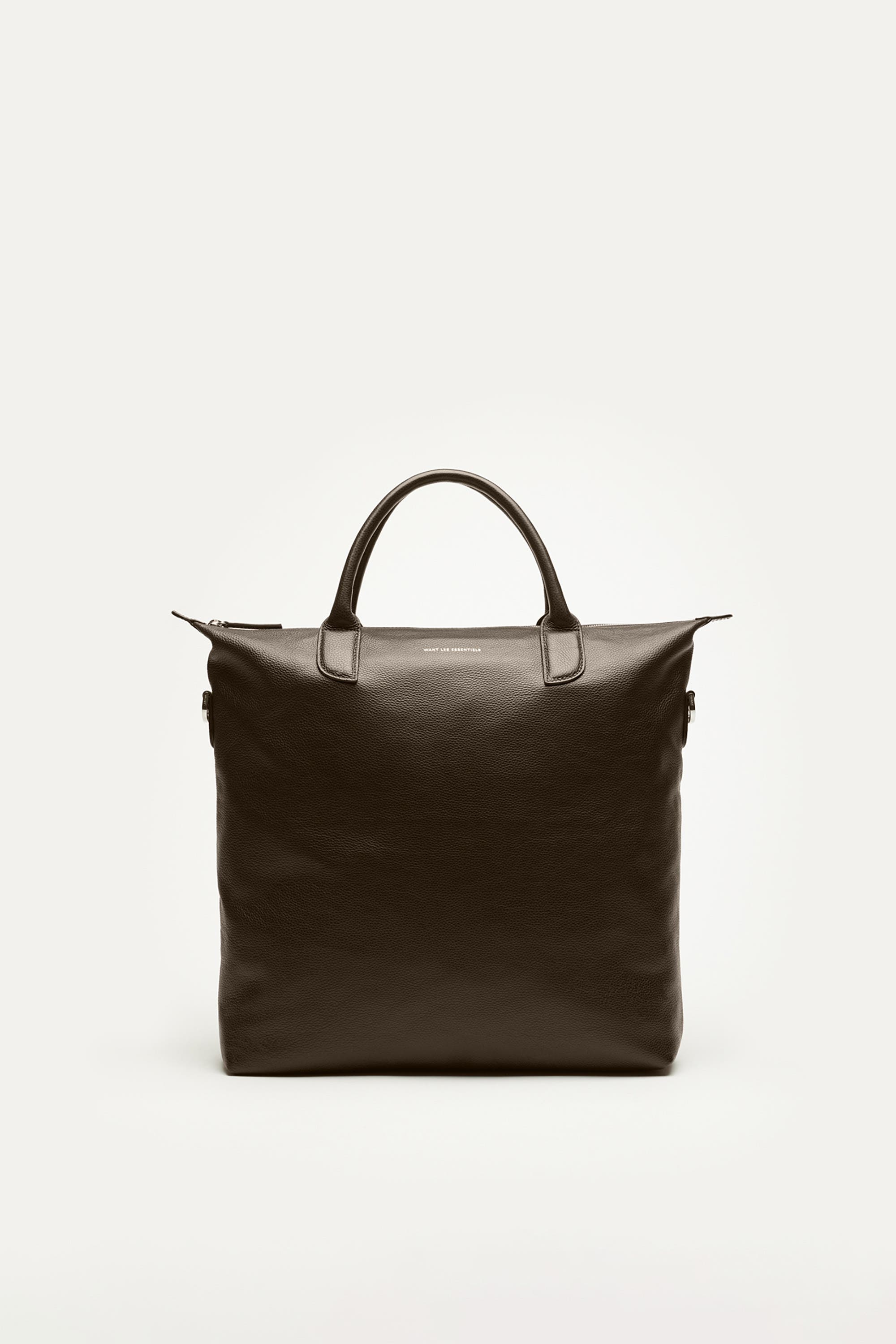 Want Les Essentiels O'Hare Pebble-Grained Leather Tote in Dark Brown 