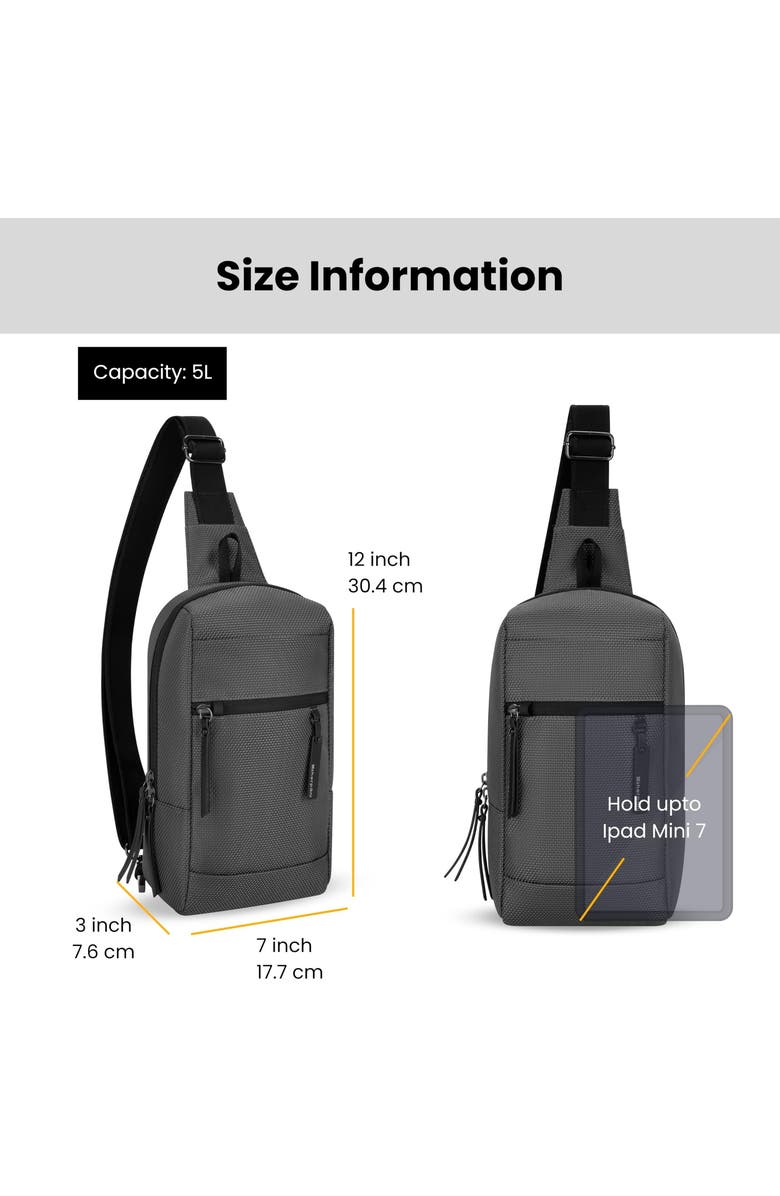 Sherpani Metro Anti Theft Travel Sling Bag Backpack, Alternate, color, Granite