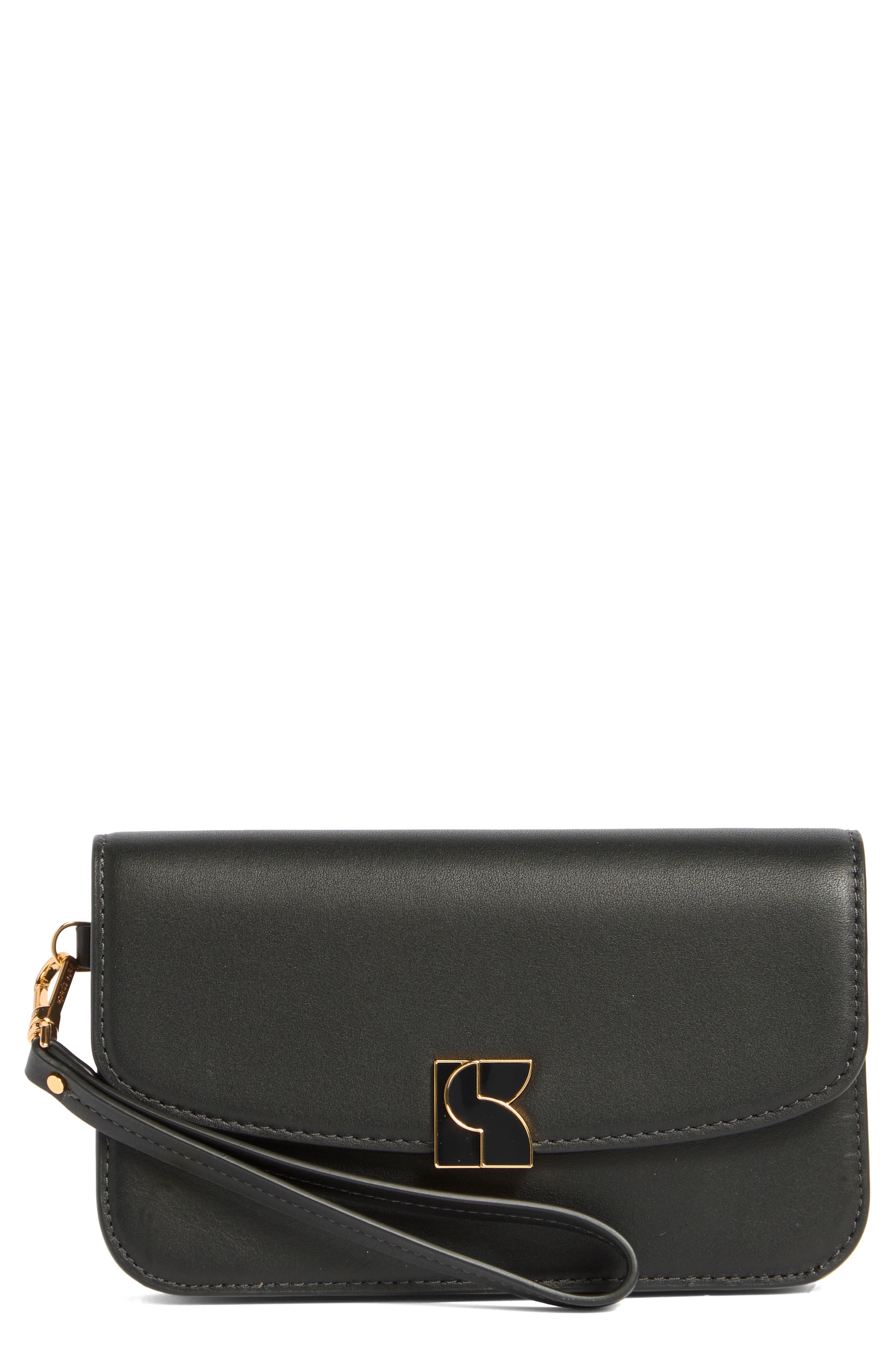 Kate Spade New York dakota smooth leather flap wristlet