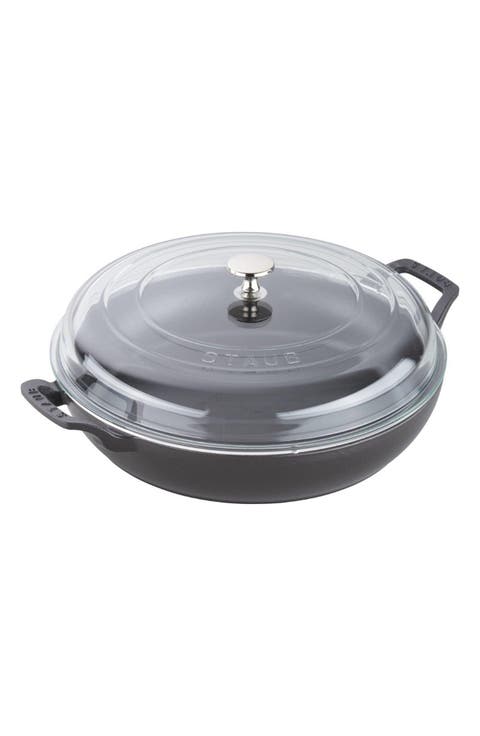 3.5 Quart Enameled Cast Iron Braiser with Glass Lid