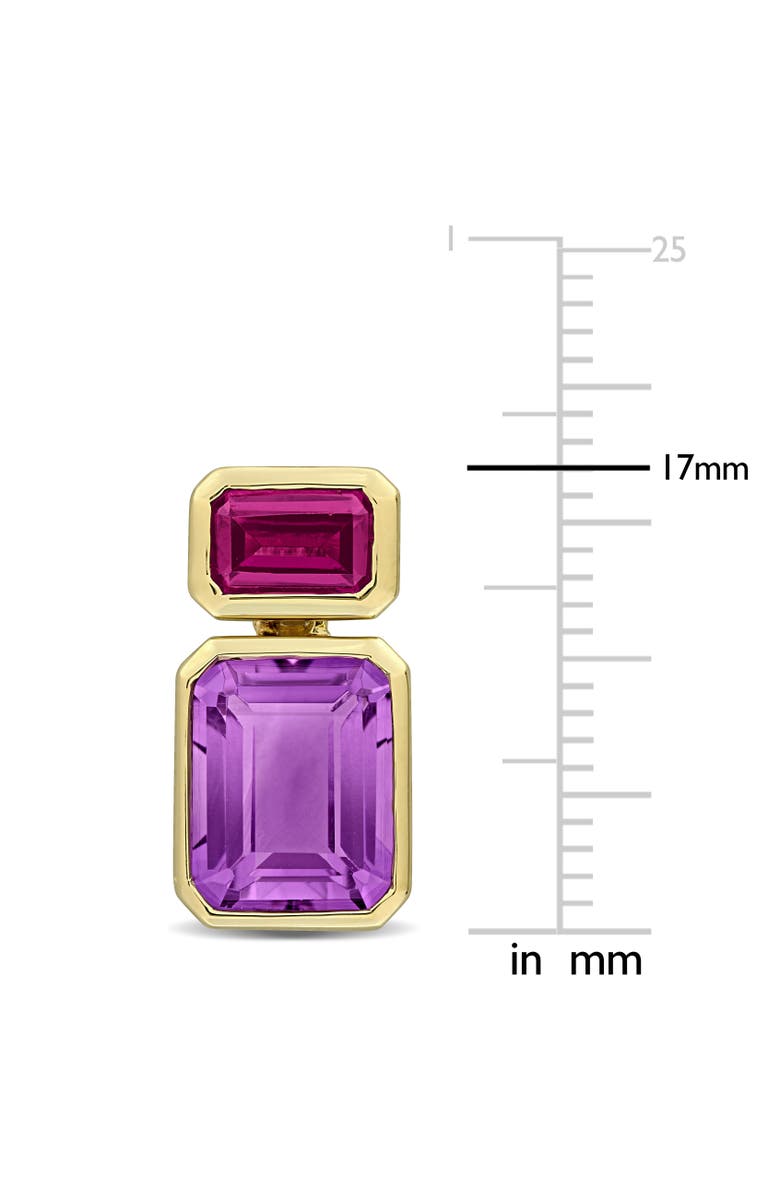 Julianna B. Gemstone Two-Stone Drop Earrings 10K, Alternate, color, Amethyst/Rhodolite