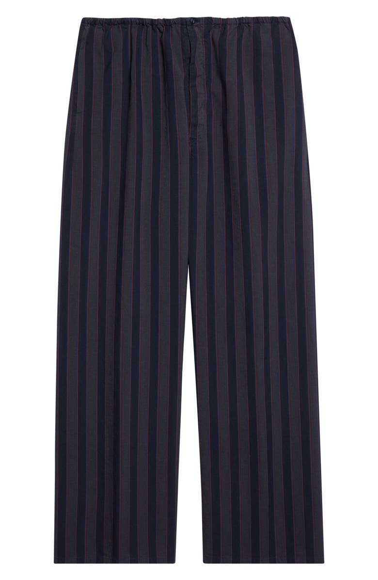 Maison Margiela Stripe Cotton Wide Leg Pajama Trousers, Main, color, Grey And Asphalt