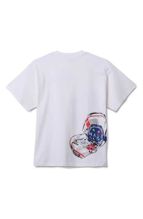 Maui And Sons Maui & Sons X Pabst Blue Ribbon Can Puff Graphic T-shirt In White