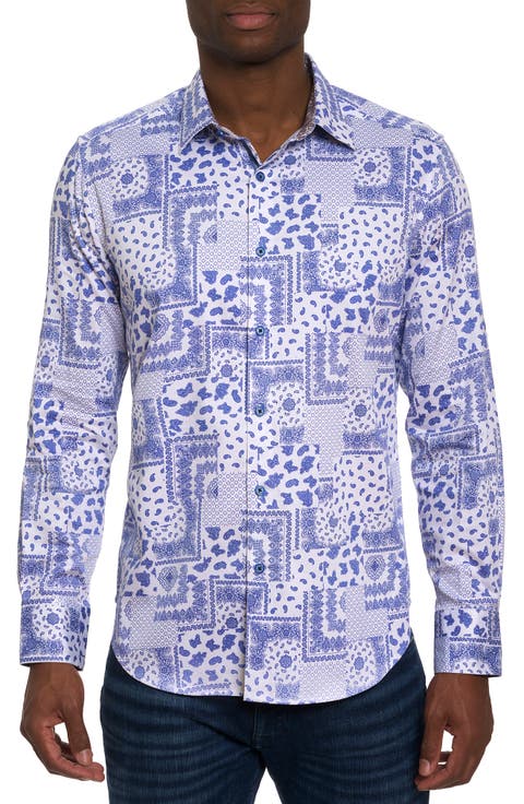 Vittoria Paisley Stretch Button-Up Shirt