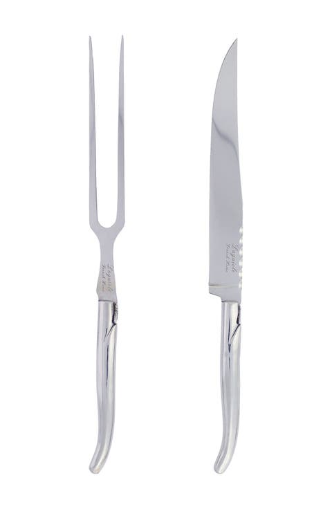 Laguiole Stainless Steel Carving Knife & Fork Set