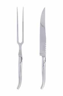 FRENCH HOME Laguiole Stainless Steel Carving Knife & Fork Set