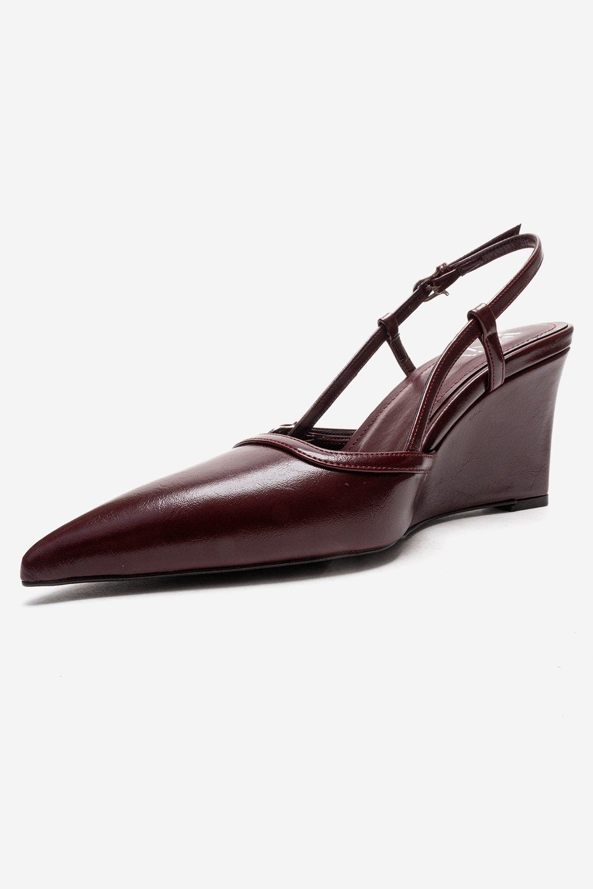 Celia Pointed Toe Wedge Pump, Alternate, color, Burgundy