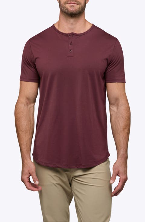 AO Curved Hem Short Sleeve Henley