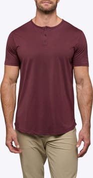 Cuts AO Curved Hem Short Sleeve Henley