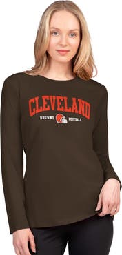 G-III 4HER BY CARL BANKS Women's G-III 4Her by Carl Banks Brown Cleveland Browns Best Play Long Sleeve T-Shirt