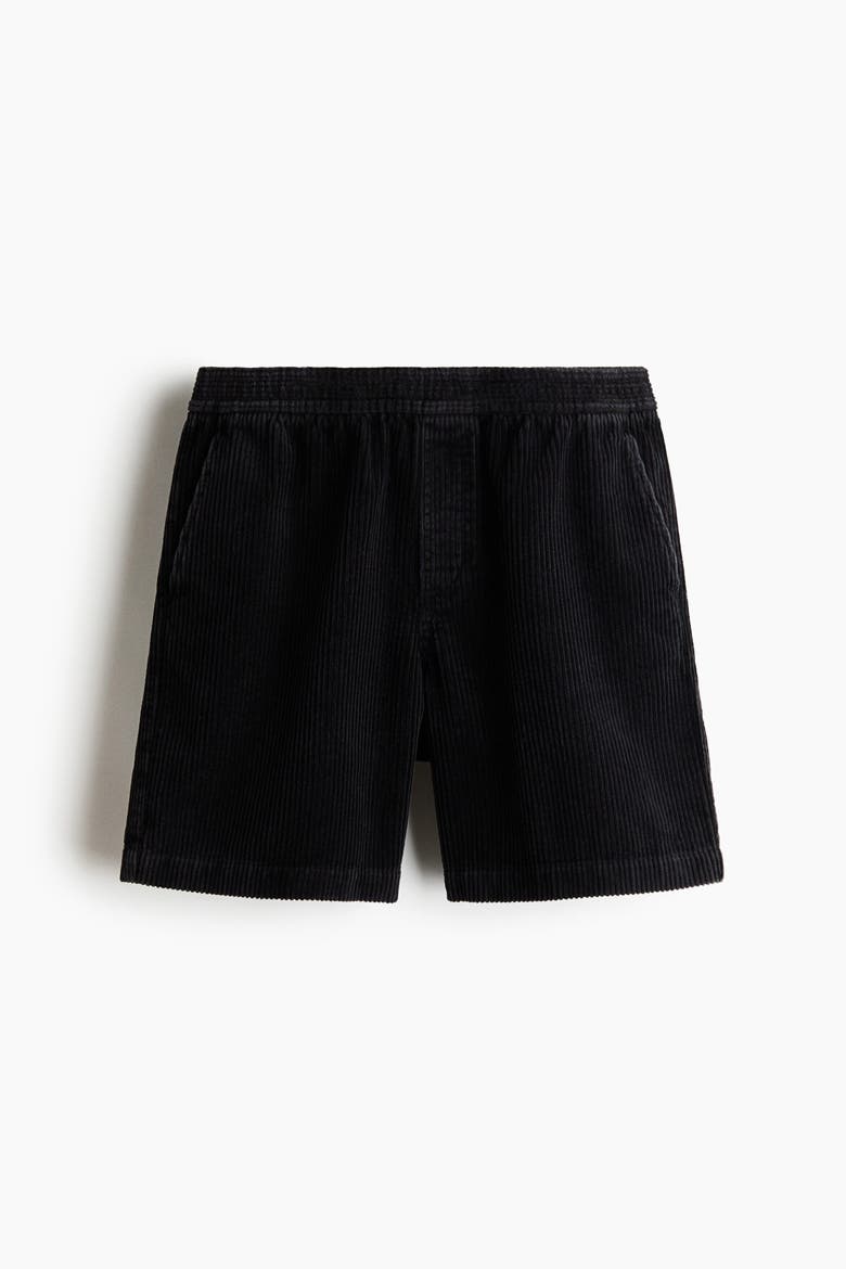 Loose-fit Corduroy Shorts, Alternate, color, Black