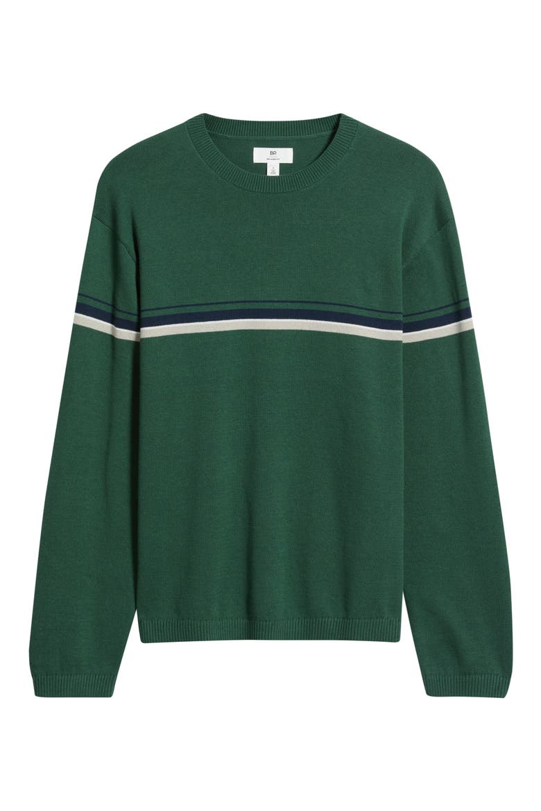 Stripe Cotton Sweater, Alternate, color, GREEN WADE STRIPE