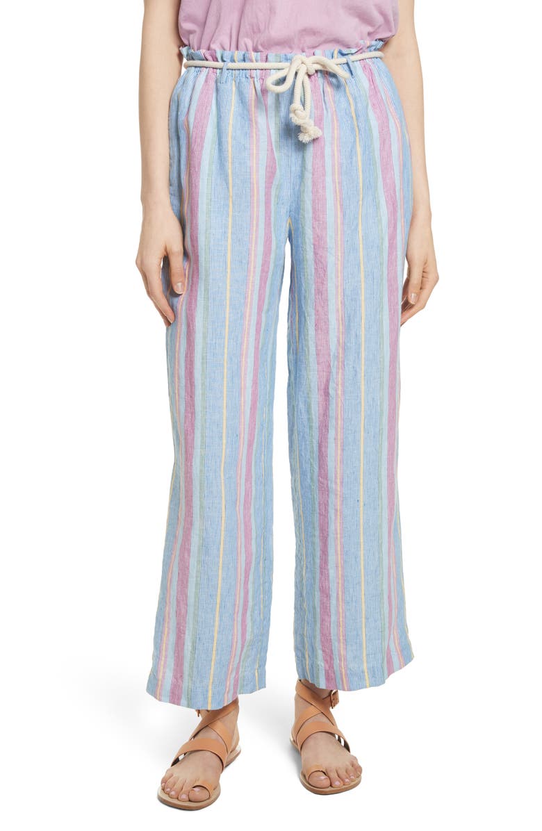 FRAME Easy Stripe Linen Pants, Main, color, 