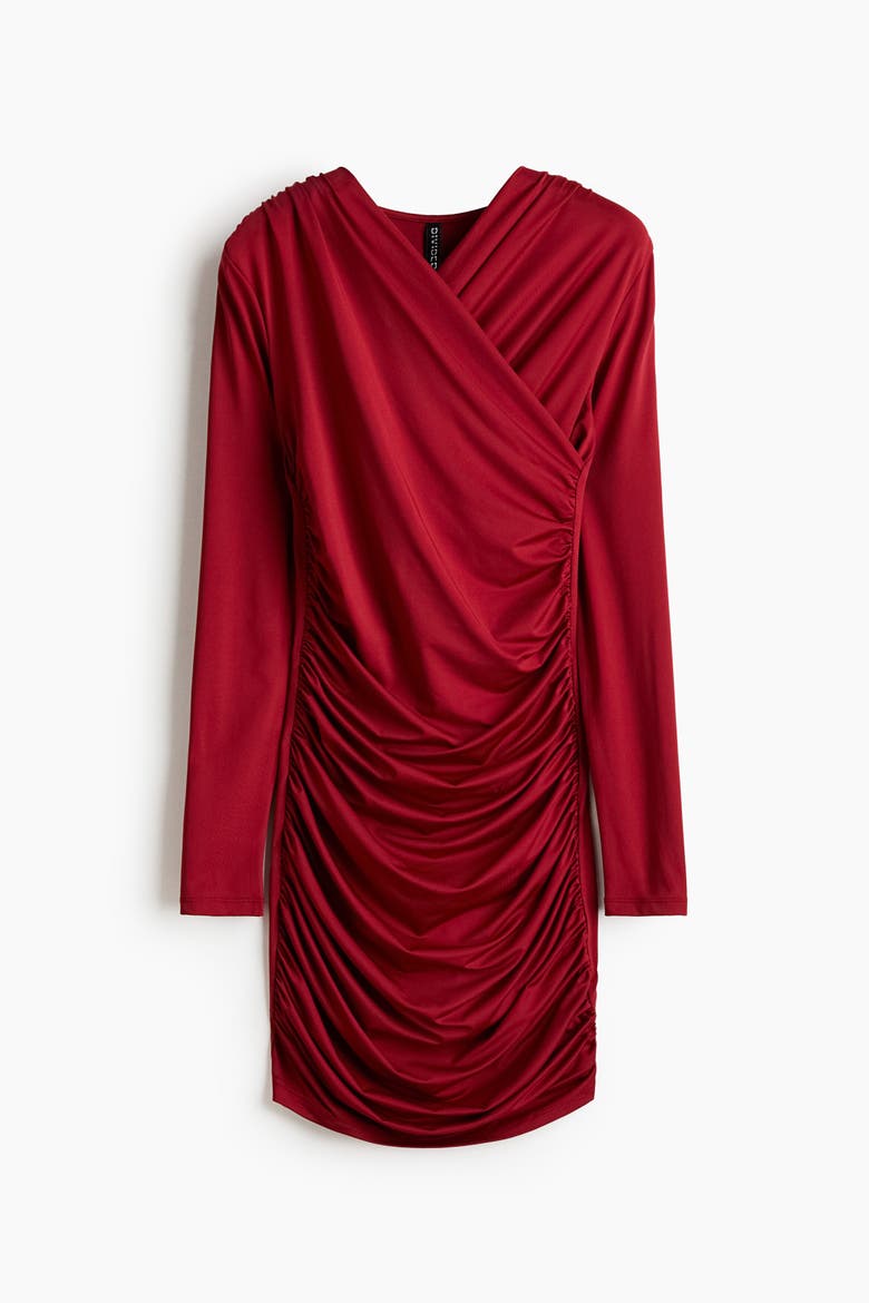 Draped Jersey Dress, Alternate, color, Red