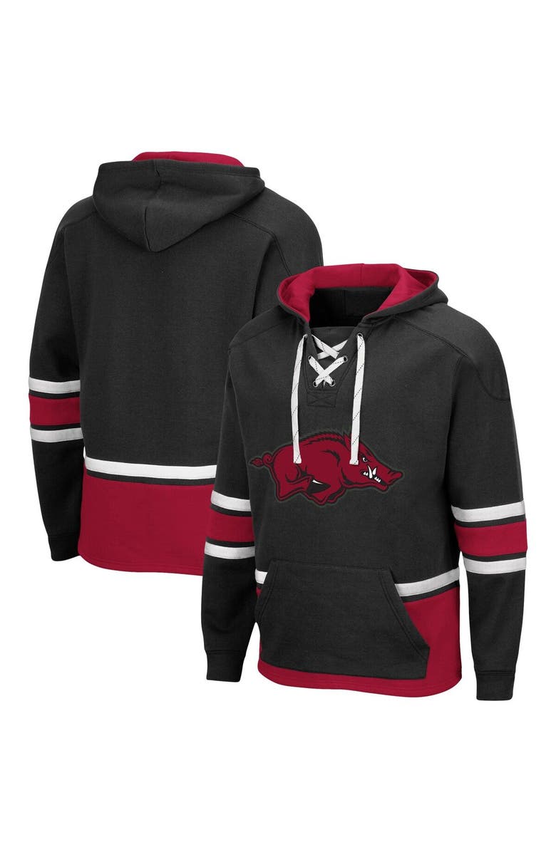 COLOSSEUM Men's Colosseum Black Arkansas Razorbacks Lace Up 3.0 Pullover Hoodie, Main, color, 