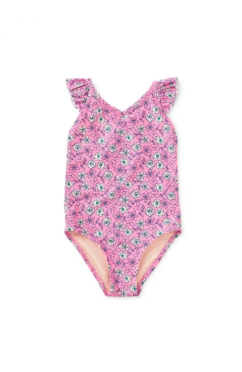 Ruffle One-Piece Swimsuit (Toddler, Little Kid, Big Kid)