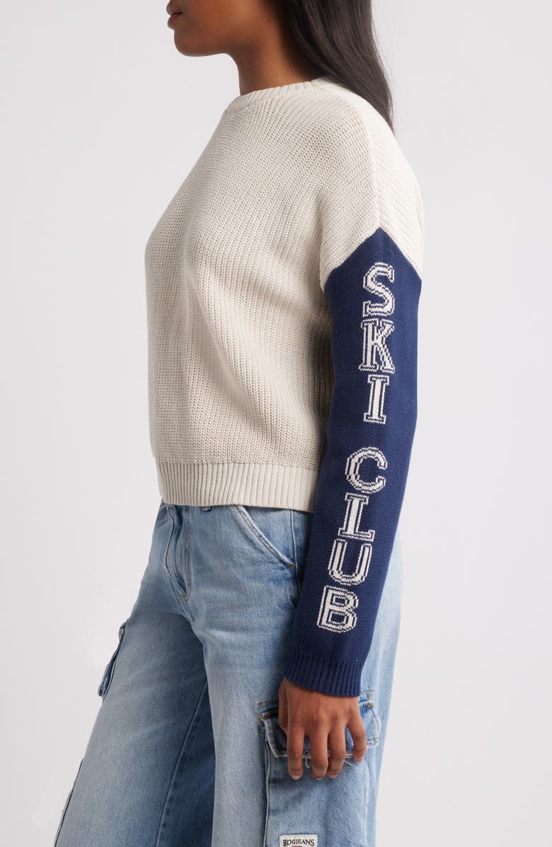 PacSun Summit Colorblock Cotton Sweater, Alternate, color, Peacoat