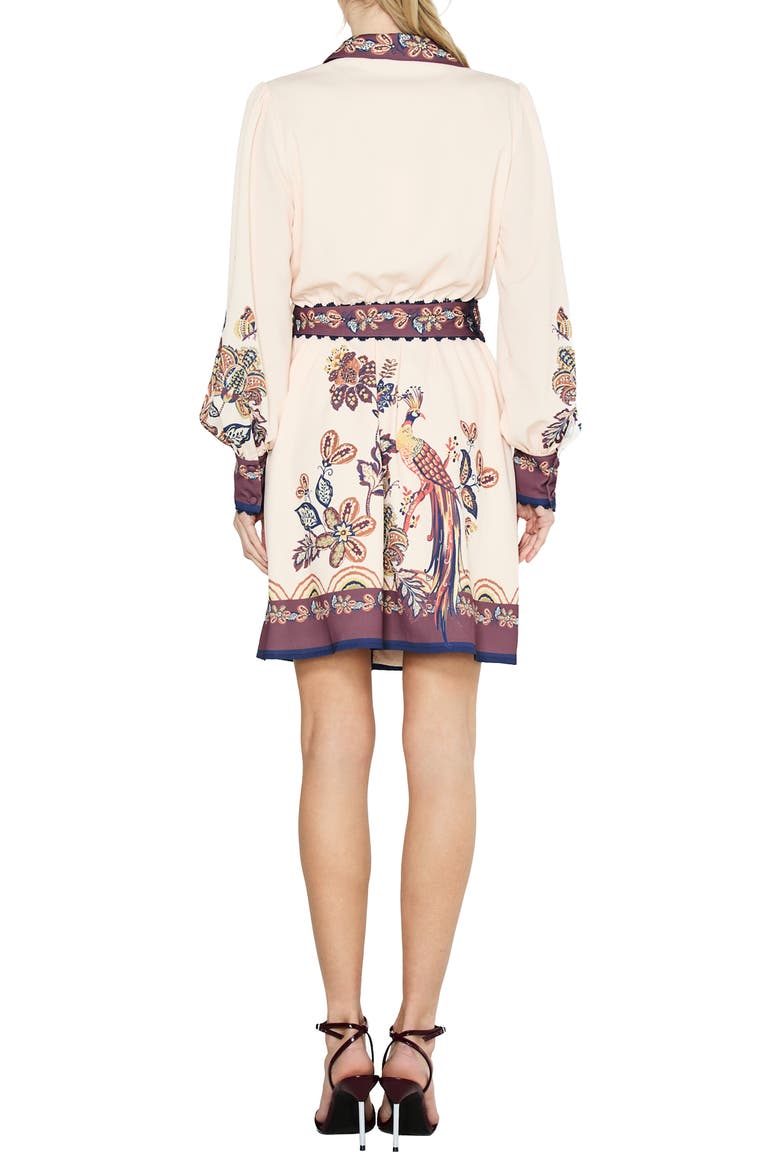 Khyrie Print Belted Long Sleeve Shirtdress, Alternate, color, TAUPE MULTI