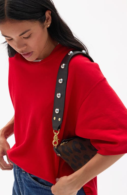 Clare V . Studded Leather Crossbody Strap In Neutral