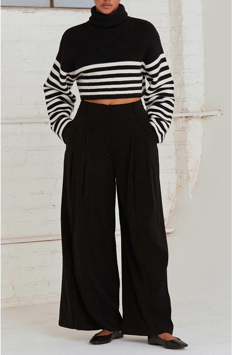 CRESCENT Pleated Wide Leg Trousers, Alternate, color, 