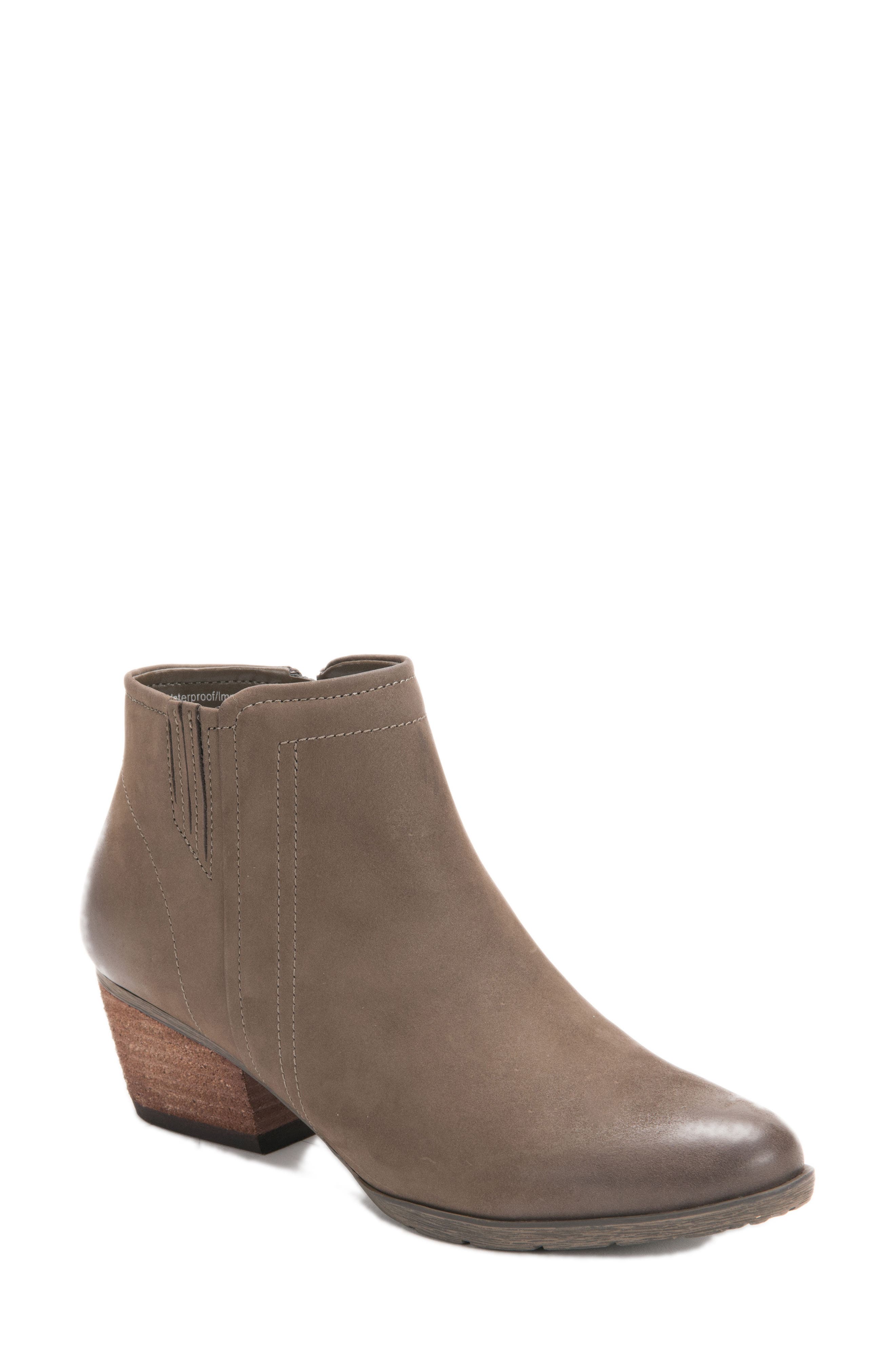 'Valli' Waterproof  Bootie, Main, color, TAUPE NUBUCK