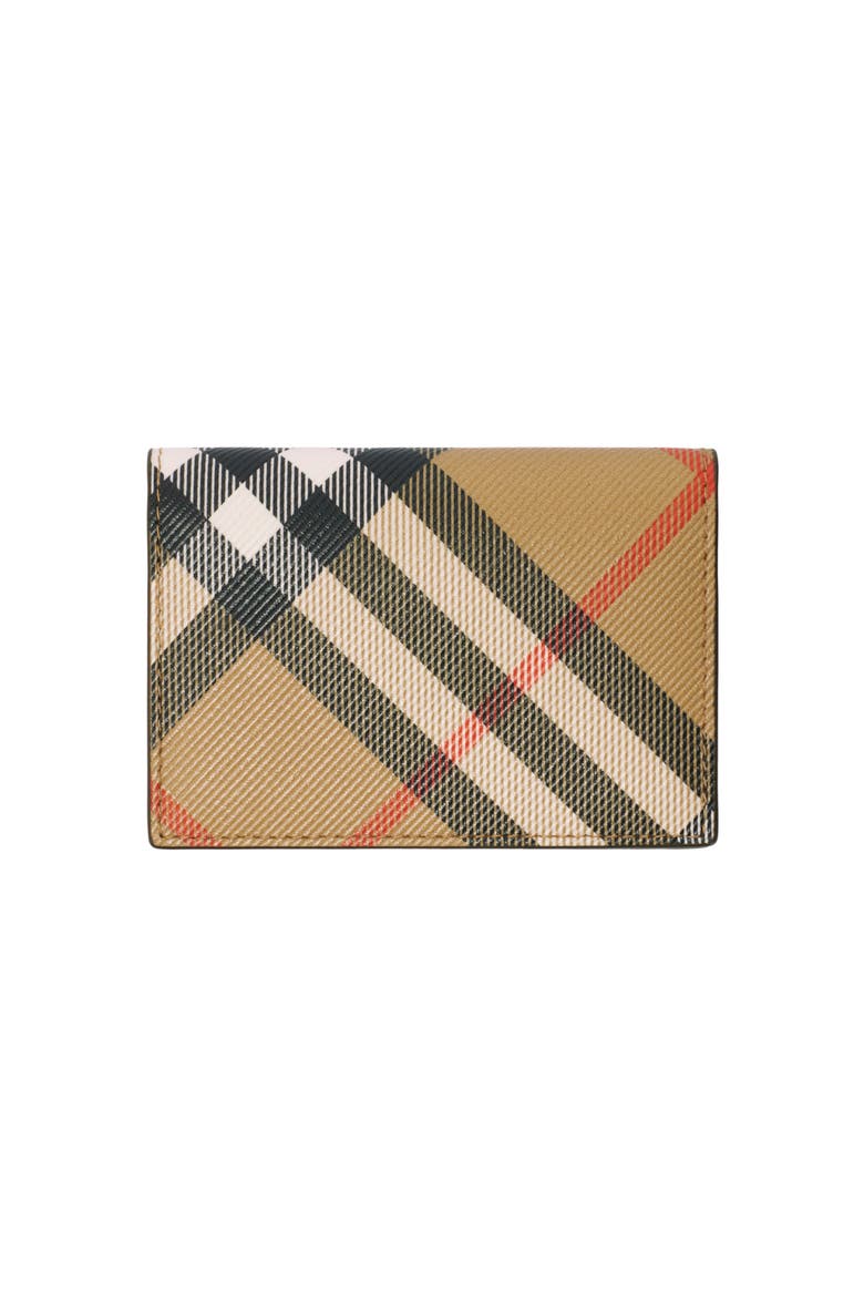 Check Folding Card Case, Main, color, Sand beige