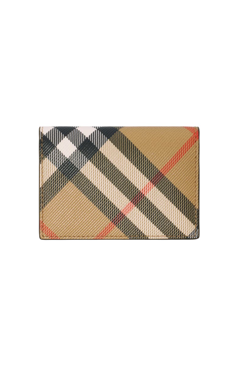 Burberry Check Folding Card Case, Main, color, Sand