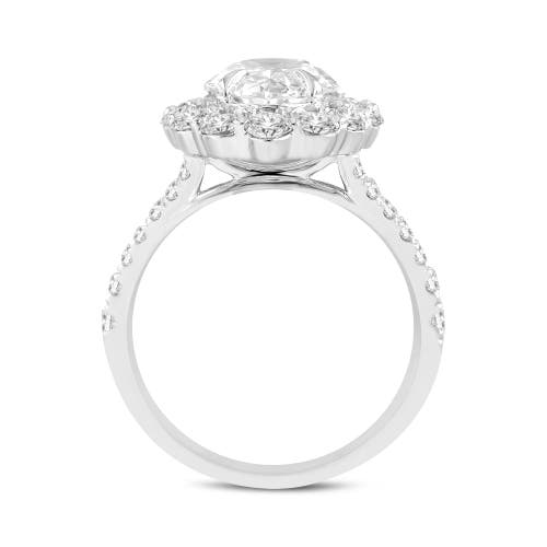 Luvmyjewelry Sabina 14k White Gold Oval Lab Grown Diamond Halo Engagement Ring In 14k White Gold